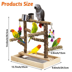 BNOSDM parque de aves con perchas ajustables para mayor comodidad