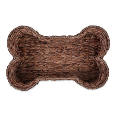 Cesta Bone Dry decorativa marrón oscuro para sala y organización de mascotas.