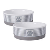 Bone Dry cuenco cerámico mediano gris con diseño para mascotas