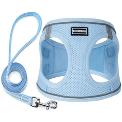 arnés boomiboo sin tirones en color azul cielo, ideal para paseos más seguros