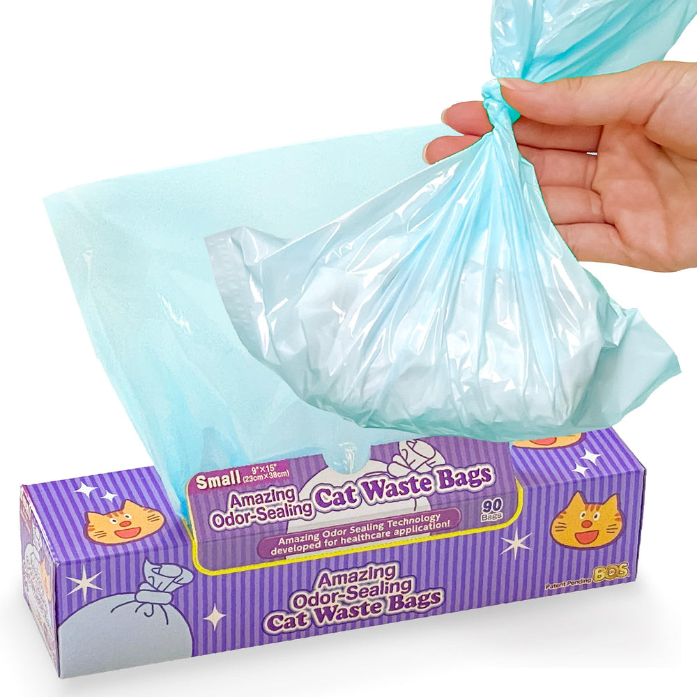 BOS bolsas para desechos de gato con sellado de olores y tamaño 9x15.