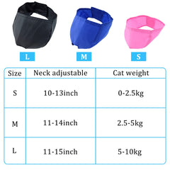 Bozal para gato con malla transpirable negro, talla grande, ajuste seguro.