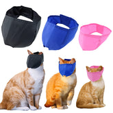 Bozal para gato con malla transpirable rosa, talla pequeña, ideal para grooming suave.