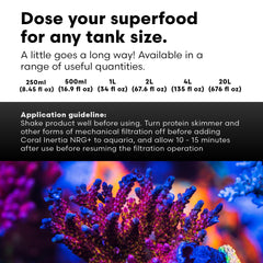 Uso de Coral Inertia NRG+ como alimento para corales y aliados