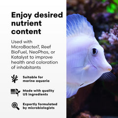 Brightwell NeoNitro etiqueta detallada, facilita comprensión de composición de nutrientes