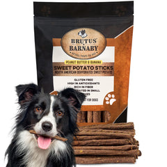 BRUTUS & BARNABY patatas dulces crujientes en paquete, snack delicioso para perros