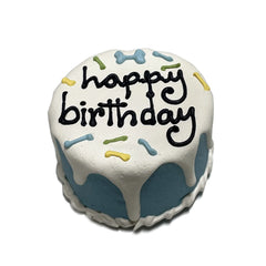 Bubba Rose Blue Dog Birthday Cake full presentation shows a crunchy celebratory treat.