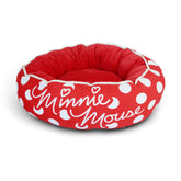 Cama Buckle-Down para perros Minnie Mouse Donut vista frontal para descanso cómodo.