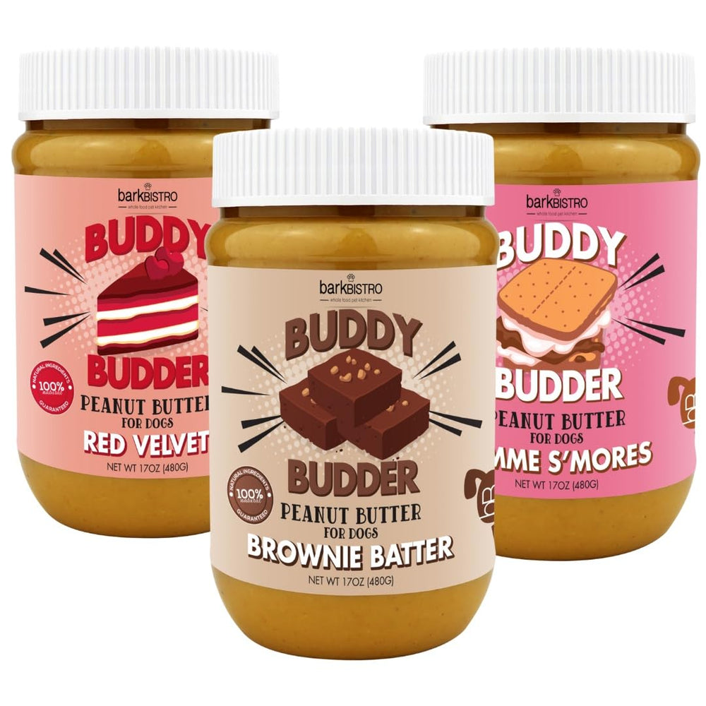 BUDDY BUDDER Red Velvet en tarro, crema suave para premiar.