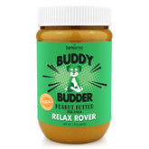 Buddy Budder Relax Rover Frasco: mantequilla de maní natural para premiar y calmar durante el día.