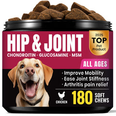 BuddyCheer glucosamina para perros, bote de 180 masticables, para apoyar la movilidad.