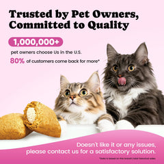 BuddyCheer hairball chews chicken flavor closeup shows center-filled treats for coat health