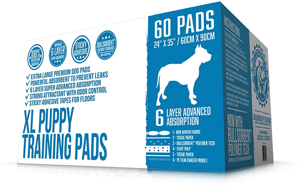 Puppy pads Bulldogology XL con adhesivo para evitar deslizamientos en el piso
