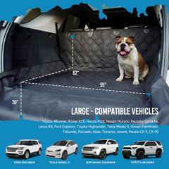 Bulldogology funda cubre maletero antideslizante para perros en coche.