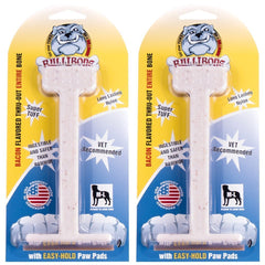 Bullibone: hueso de nylon dental mordedor agresivo, 2-pack para perros grandes, dureza y sabor a tocino