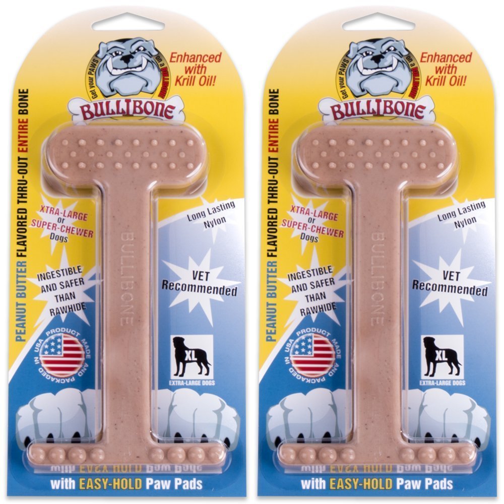 Bullibone hueso de nylon duradero para perros grandes, masticación segura