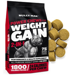 Bully Max Weight Gainer: paquete con masticables, alto calorías para apoyo de peso