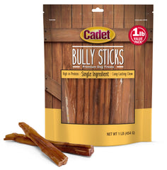 Cadet Bully Sticks para perros pequeños, 1 libra, masticación natural y controlada