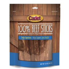 Cadet palitos de res 100% en empaque, snack natural para perros.