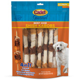 Cadet Gourmet Kabobs de Piel de Res, 10 pulgadas, para perros grandes, masticación prolongada.