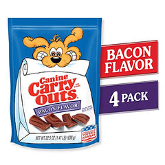 Canine Carry Outs sabor tocino: textura suave para masticar.