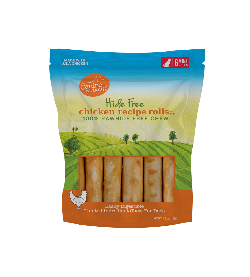 Canine Naturals rollos-pollo-mini, sabrosos y fáciles de masticar para perros pequeños