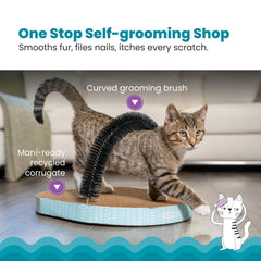 Catstages estación con cartón corrugado denso, superficie rascable para gatos en interiores.