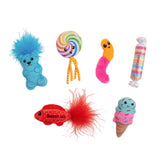 Catstages gatito con dulces juguetes y jerba gatera, estimula juego activo.