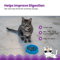 Catstages Kitty Slow Feeder base antideslizante evita movimientos durante la comida