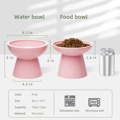CEEFU tazon agua ceramica rosa, profundo para beber comodamente.