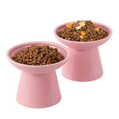 CEEFU tazón elevado rosa extra ancho para gatos facilita comer