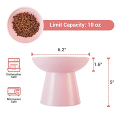 CEEFU tazón rosa para gatos cerámica duradera y estable