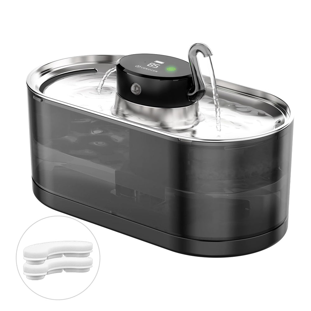 Bebedero CENGCEN para gatos sin cables, vista general y diseño práctico.