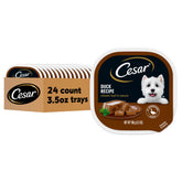 Cesar Clásico Paté en Salsa sabor pato en bandeja 3,5 oz, ideal para alimentación diaria.