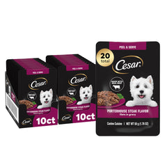 Cesar Filetes en Salsa Porterhouse, mini-sobre práctico para cada comida.