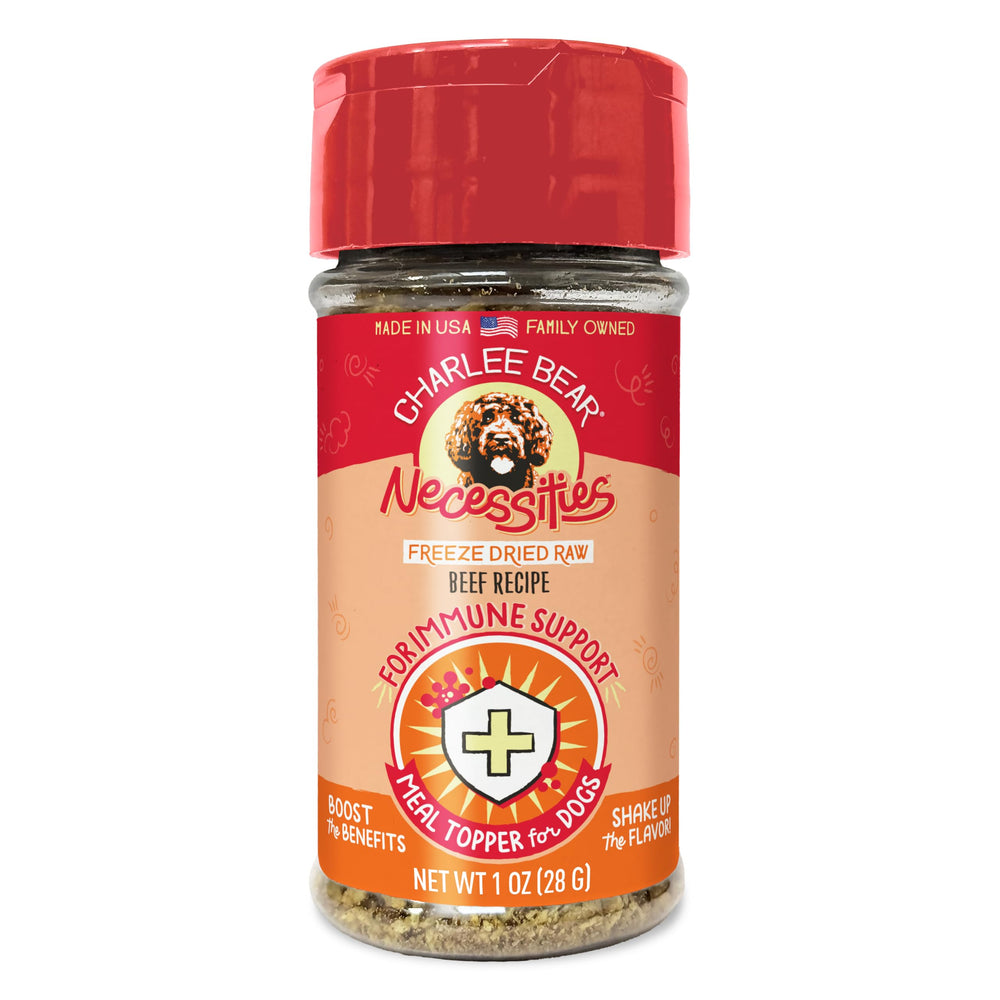 Charlee Bear Necessities aderezo liofilizado para inmunidad en perros.