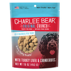 Charlee Bear Original Crunch higado de pavo y arandanos, snack sabroso y ligero.
