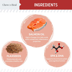 Chew + Heal Labs sabor tocino, toma diaria fácil para tu perro.