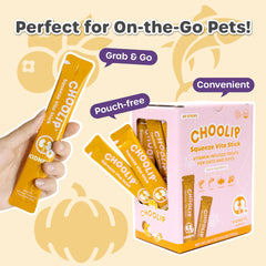 Choolip Vita Stick, textura cremosa que facilita premiar a perros y gatos selectivos.