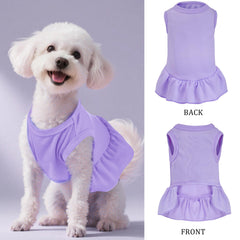 Choyaxo: vestido para perro de dos piezas en lavanda, diseño colorido para fotos divertidas.