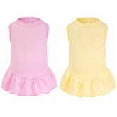 Choyaxo vestidos sin mangas para perro en amarillo y rosa, ideales para fotos.