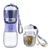 La botella Cibaabo para perros con contenedor de alimentos, perfecta para paseos.