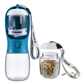 Cibaabo botella de agua para perro con compartimento de alimento, ideal para salidas.