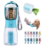 Cibaabo botella-agua-perro con contenedor-alimentos, ideal para paseos prolongados.