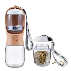 Cibaabo botella para perros con contenedor de comida, ideal para paseos.