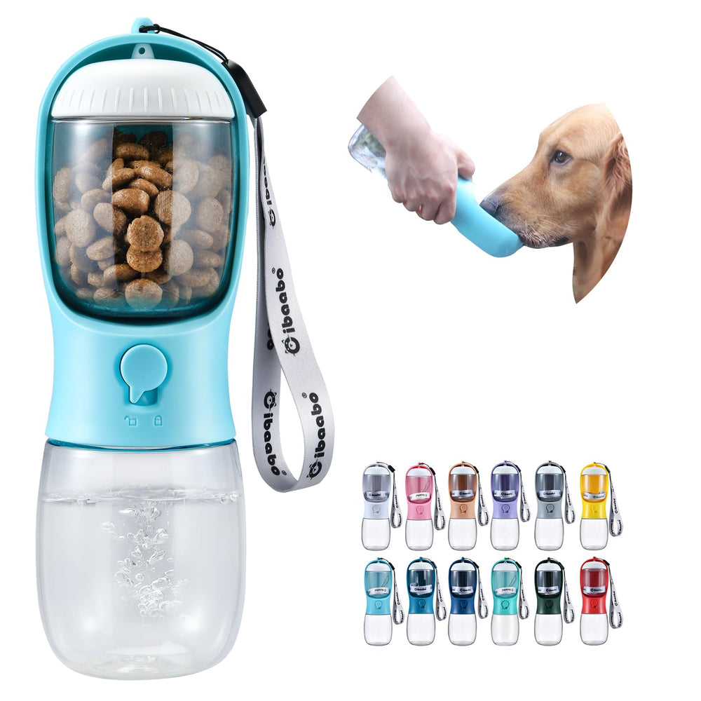 Bouteille Cibaabo avec compartiment nourriture, pratique pour les promenades.