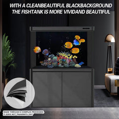 CICK SEED fondo negro para acuario, instalación fácil sin pegamento ni residuos.