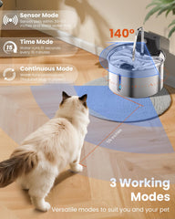 Cityflee fuente agua modos flujo sensor: detecta mascotas y activa el caudal