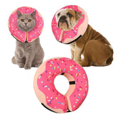 Cneo collar inflable donut para perro rosado, cómodo y protector.