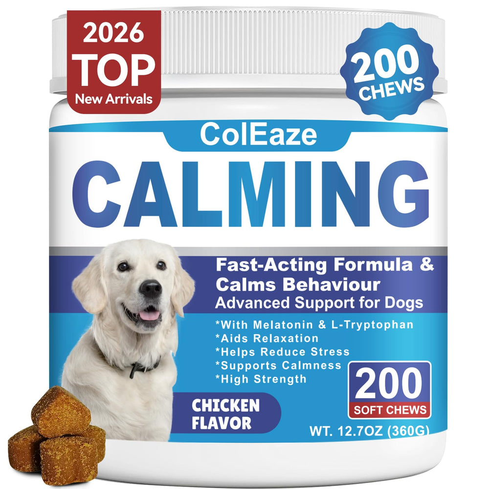 ColEaze masticables calmantes para perro en bolsa, alivio suave para momentos de estrés.